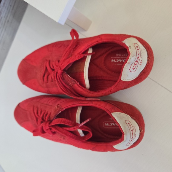 Vintage Red Coach Womens Sneakere Size 8.5 - Picture 5 of 8